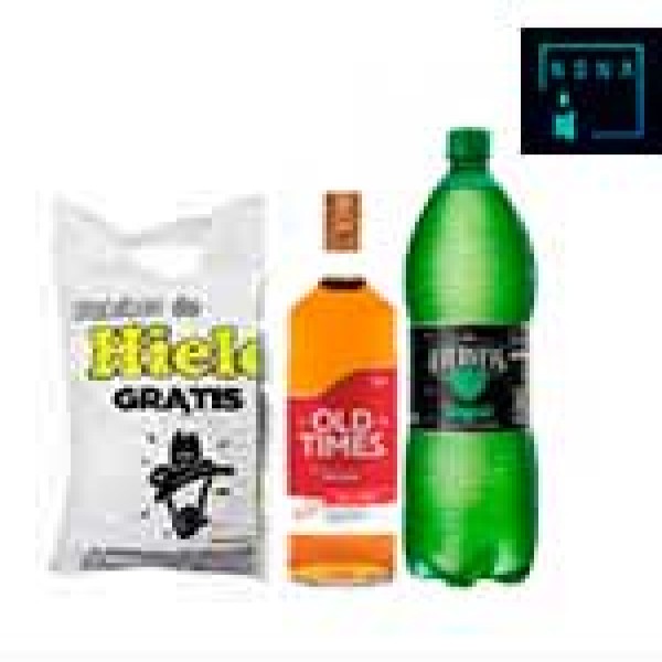 Whisky old time red 750ml+ gingerel + hielo